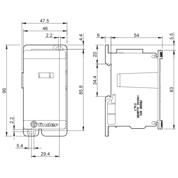 Распределительный клеммный блок Finder 250А 1000B AC/DC (9D0152500111) - фото №1