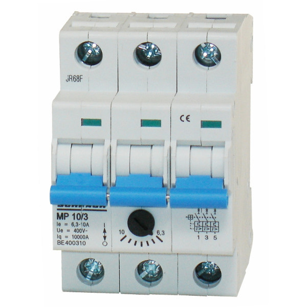 Автомат захисту двигуна Schrack BE400310 6,3-10А 3P