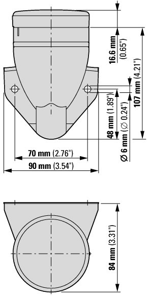 Базовый односторонний модуль сигнальной колонны Eaton SL7-CB-FW Ø70мм для вертикального монтажа - фото №1