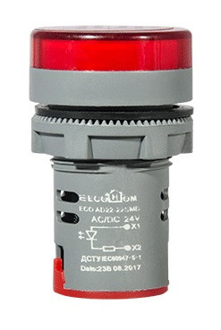 Сигнальная арматура ECOHOME ECO AD22-22SMD 24В AC/DC красная (ECO090010008) - фото №2
