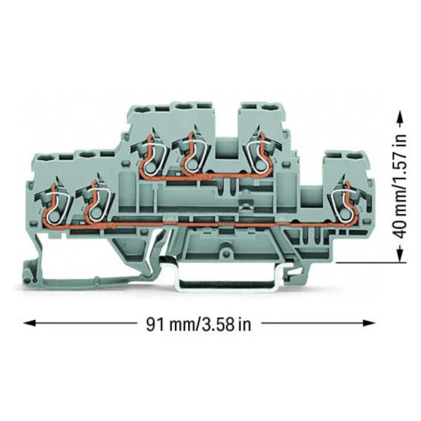 Дворівнева L клема Wago 870-531 (сіра) - фото №1