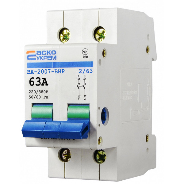 Выключатель-разъединитель Аско-Укрем ВА-2007 ВРН 2р 63А (A0010070014) - фото №2