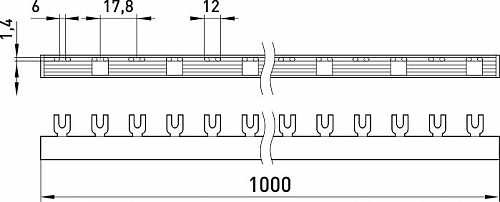 З'єднувальна шина E.Next e.bc.u.stand.2.63 вилочна 2р 63А (s180002) - фото №1