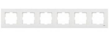Шестиместная рамка горизонтальная VIKO Karre белая