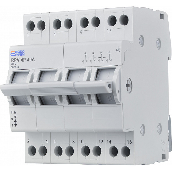 Выключатель-разъединитель Аско-Укрем (І-0-ІІ) RPV 4P 40A (A0010220012) - фото №3