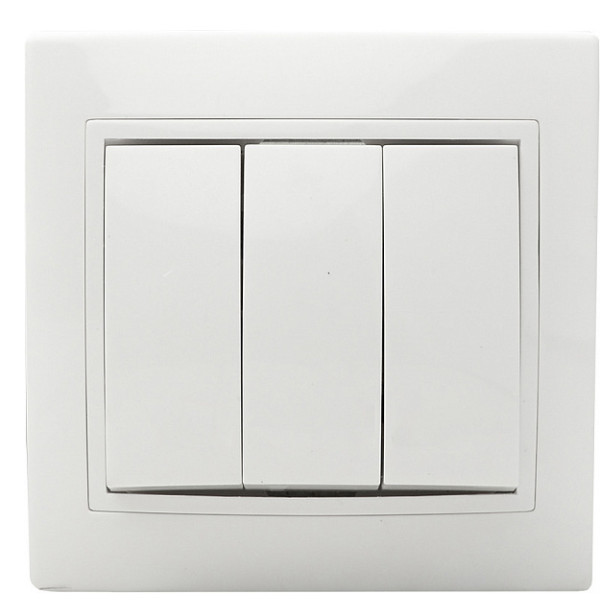 Трехклавишный выключатель Аско-Укрем Fl (BBсб10-3-0-Fl-W)