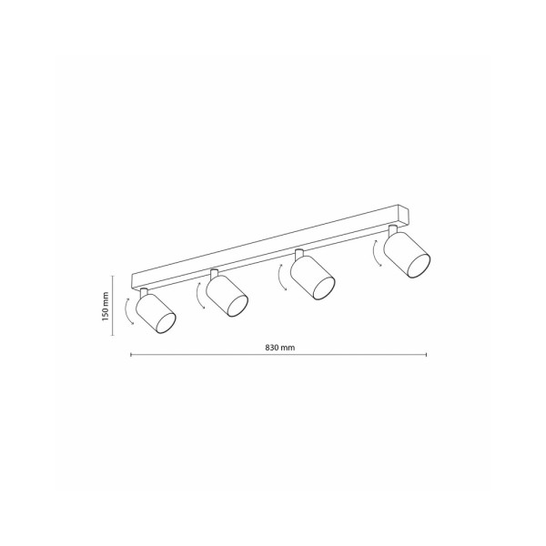 Светильник поворотный, спот TK Lighting 6874 Top GU10 4x10W IP20 Белый - фото №4
