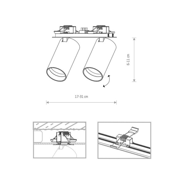 Спот Nowodvorski 37690 Mono surface GU10 2x10W IP20 Bl - фото №2