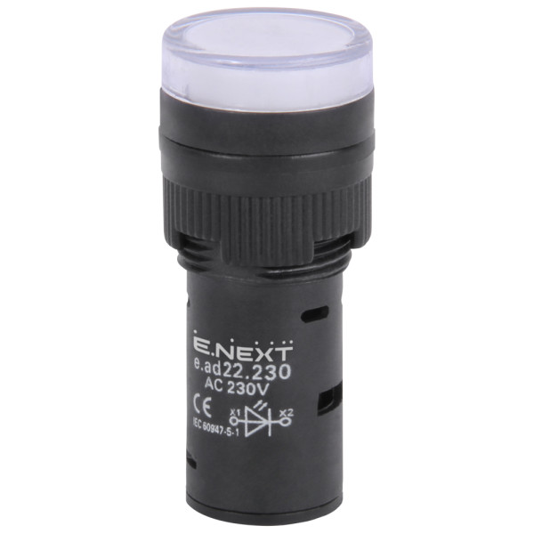 Сигнальна арматура E.Next e.ad22.230.white Ø22мм 230В АС біла (s009026)