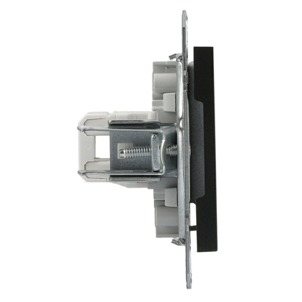 Розетка компьютерная 5eUTP двойная без рамки антрацит Asfora, EPH4400171 - фото №2