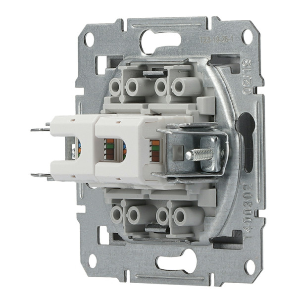 Розетка компьютерная 5eUTP двойная без рамки антрацит Asfora, EPH4400171 - фото №3