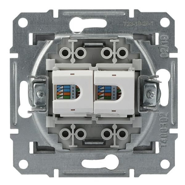 Розетка компьютерная 5eUTP двойная без рамки антрацит Asfora, EPH4400171 - фото №4