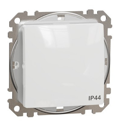 Одноклавішний перемикач Schneider Electric Sedna Design & Elements з кришкою IP44 білий SDD211106