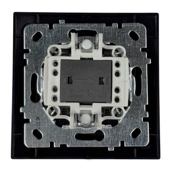 Выключатель Nilson Touran черный мат 2кл с подсветкой ( 24381004 ) - фото №1