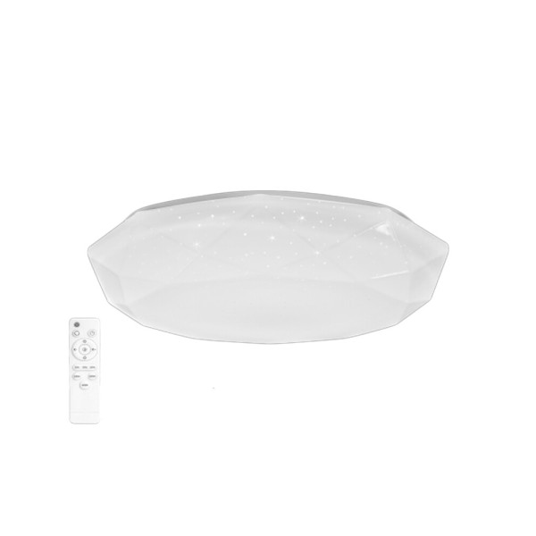 Люстра с пультом светодиодная, потолочный светильник Goldlux 325754 Galaxy LED 1x48W 3000K/4000K/6000K 5300Lm IP44 белая