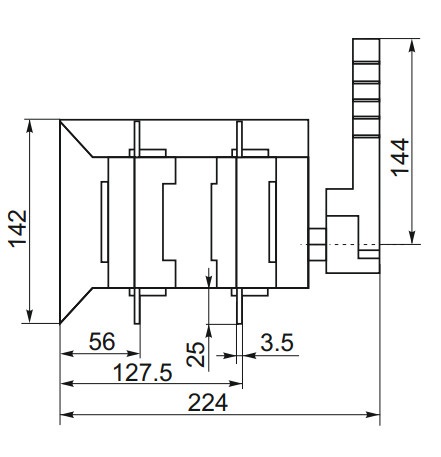 Устройство автоматического ввода резерва CNC YCS1-160А 4Р АС 415В (Б00043128) - фото №3