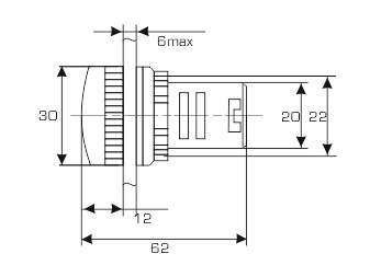 Сигнальна лампа CNC AD22-22DS 220В АС синя (Б00027223) - фото №1