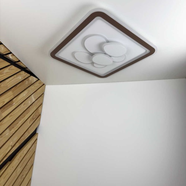 Світильник LED smart OREO+пульт 120W 3000-6000K IP20 коричневий квадрат ( 220415 )