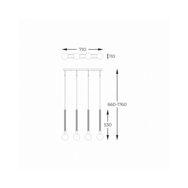 Підвісний світильник, люстра Zuma Line P0583-04A-2GHF Mida G9 1x6W IP20 Золотий - фото №2