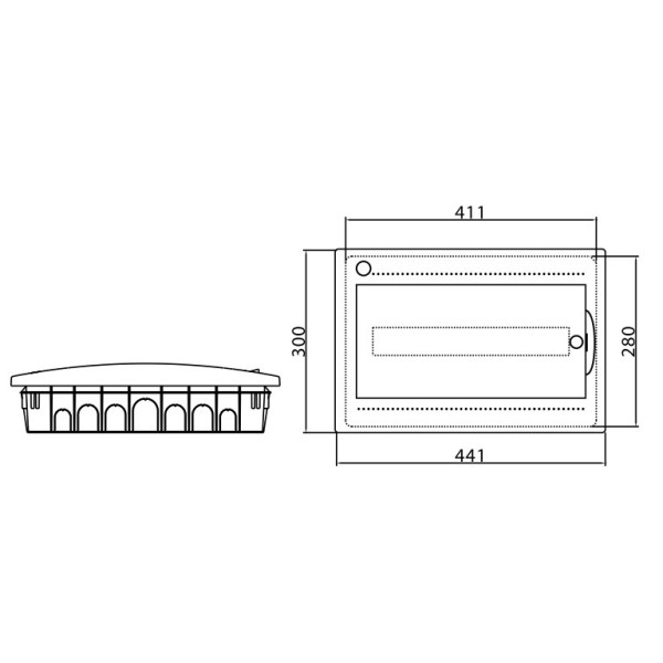 Щит вбудований 18 мод. з дверцятами RAL9016 Ram Base, DKC - фото №3