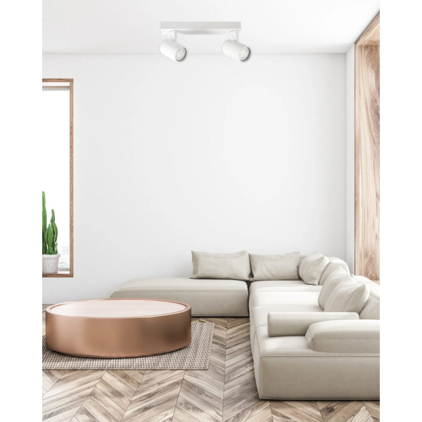 Светильник поворотный, спот Goldlux 328731 Lynx GU10 2x10W IP20 белый - фото №1