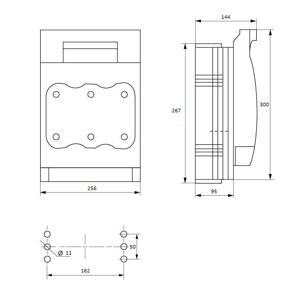 Выключатель-разъединитель под предохранитель Promfactor FPSH 630A 3P (FPSH6303) - фото №1