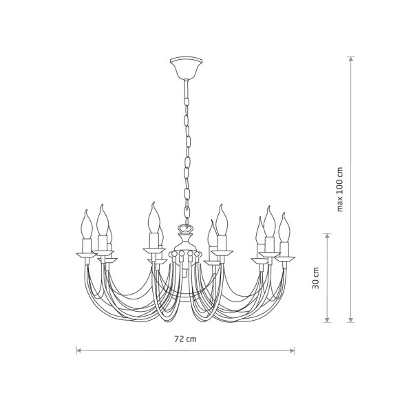 Люстра Nowodvorski 206 Ares E14 10x10W IP20 чорна - фото №1