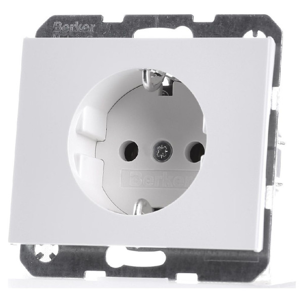 Розетка с з/к полярная белизна Berker K.1 - фото №1