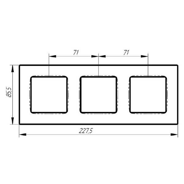 Універсальна тримісна рамка Plank Electrotechnic Nordic (PLK1030132) слонова кістка - фото №1