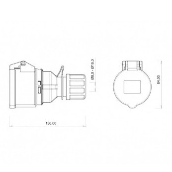 Роз'єм Bemis BC1-1505-2312 380В 3P+E+N 16A поліамід IP44 (6.2.1.98285) - фото №1