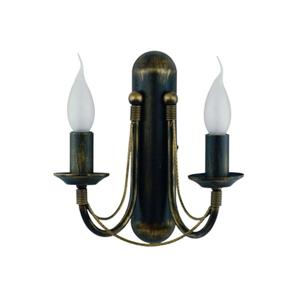 Бра, настенный светильник Nowodvorski 203 Ares E14 2x10W IP20 черный с золотой патиной