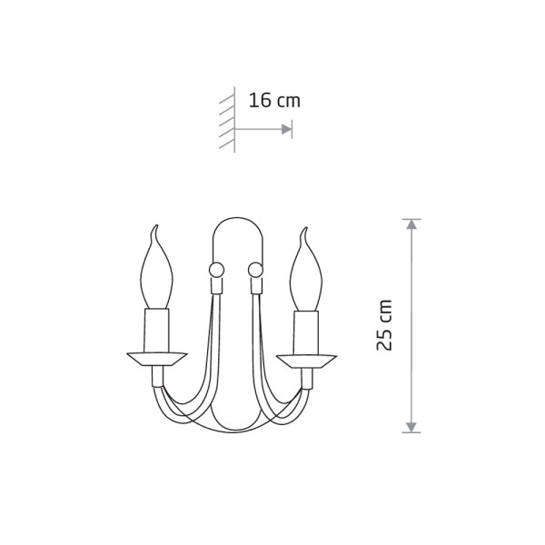 Бра, настенный светильник Nowodvorski 203 Ares E14 2x10W IP20 черный с золотой патиной - фото №1