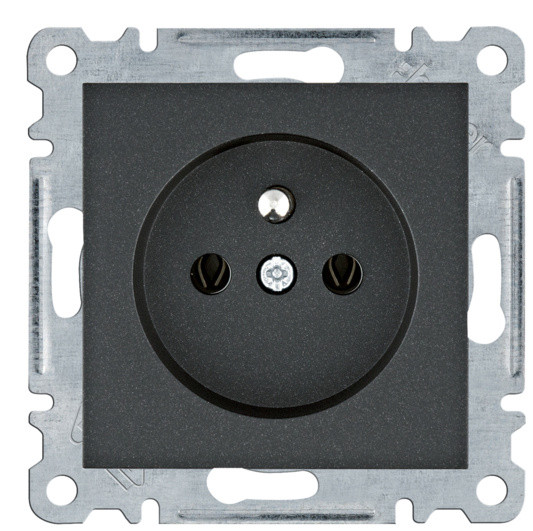 Розетка Hager WL1023 Lumina 16А/230В с центральным з/к (черная)