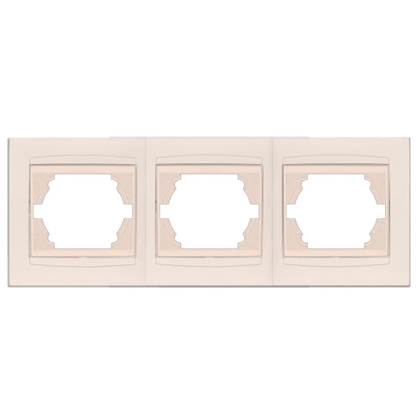 Трехместная горизонтальная рамка Elcor Emily 9215 (211559) (кремовый)