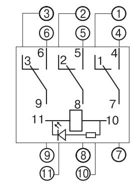 Промежуточное реле E.Next e.control.p536L 5А 230В АC с LED индикацией (i.my3n.230ac) - фото №3