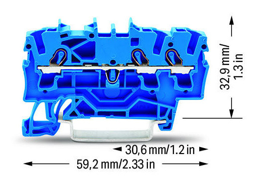 Клемма Wago 2002-1304 Topjob S 2,5-4мм² (синяя) - фото №1