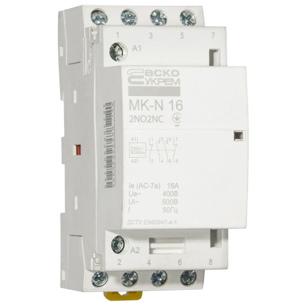 Модульный контактор Аско-Укрем MK-N 4P 16A 2NO+2NC (A0040030028)