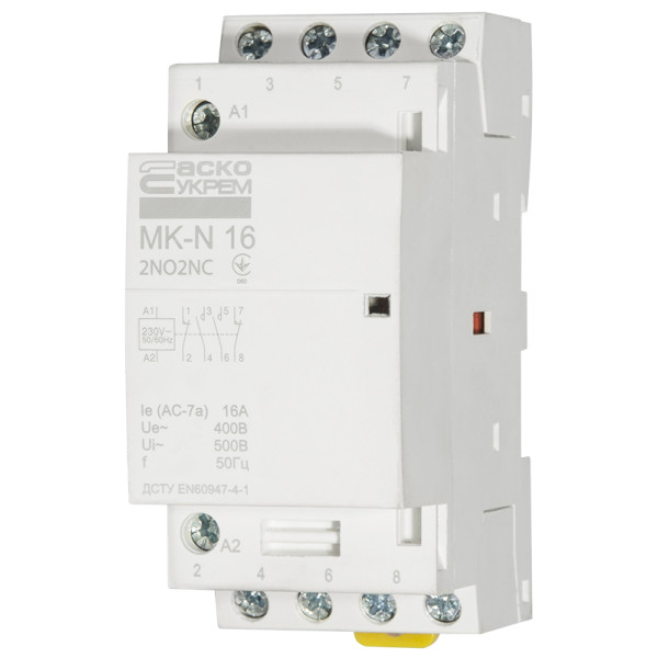 Модульный контактор Аско-Укрем MK-N 4P 16A 2NO+2NC (A0040030028) - фото №3