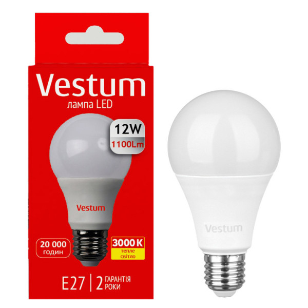 Лампа LED Vestum 12Вт 3000K E27 - фото №1