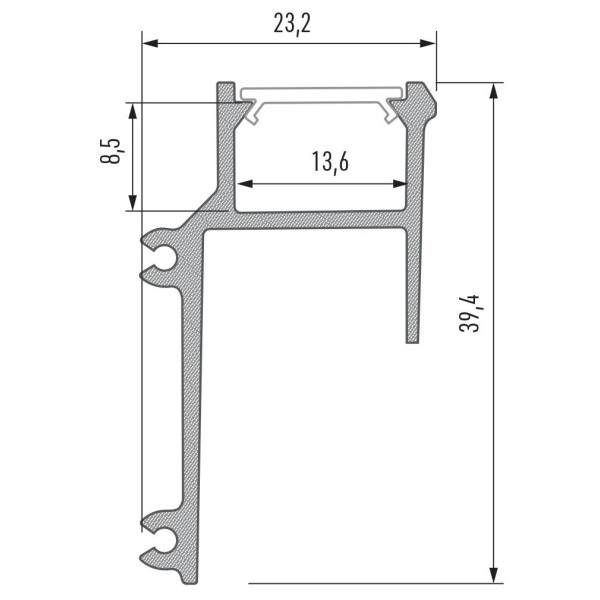 Профіль для світлодіодної стрічки Lumines APA16 срібло - фото №1