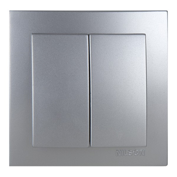Вимикач Nilson Touran срібло 2кл ( 24131003 )
