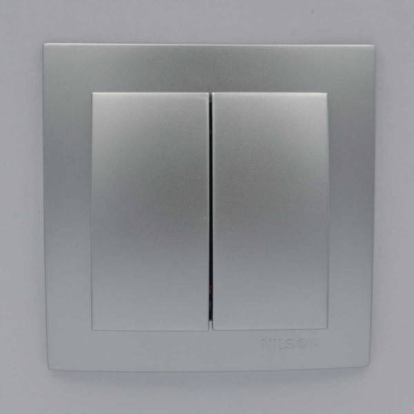 Вимикач Nilson Touran срібло 2кл ( 24131003 ) - фото №1