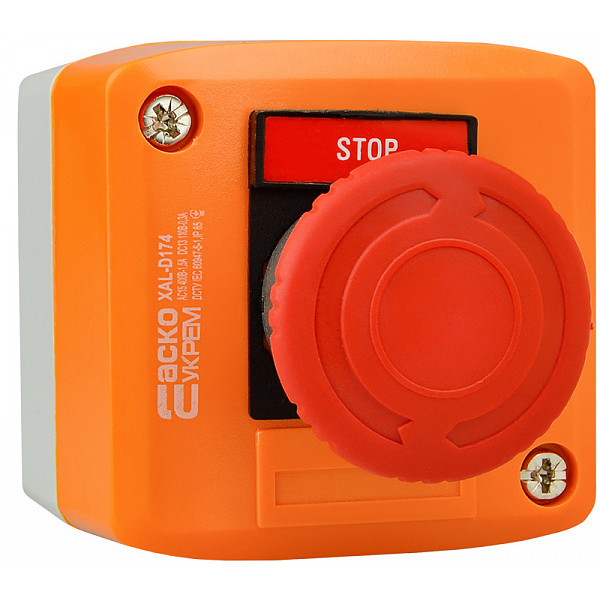 Одномісний пост Аско-Укрем XAL-D174 «Аварійний Стоп» (A0140020057) - фото №1