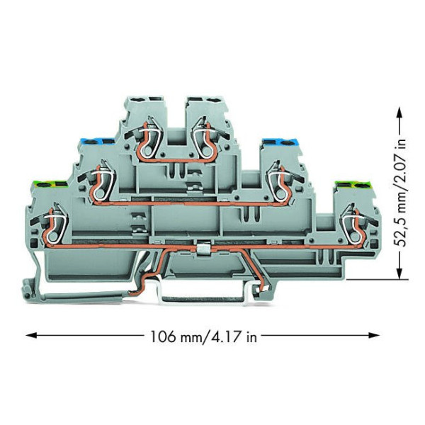 Триярусна компактна клема Wago 870-558 - фото №1