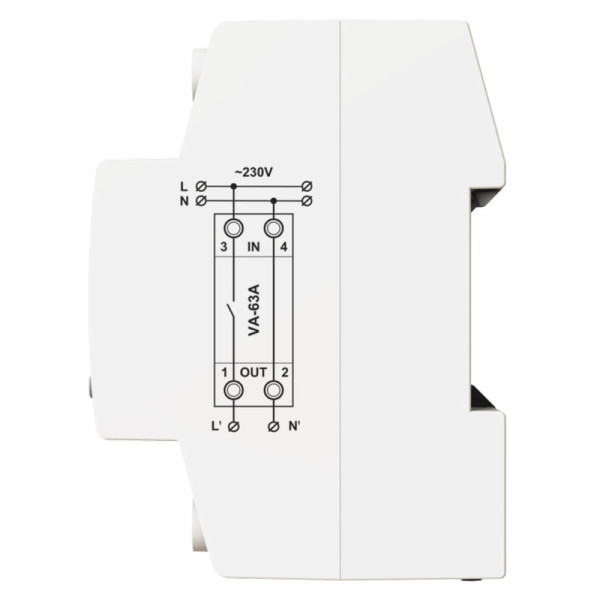 Реле напруги DigiTOP VA-63A M2R (червоний індикатор) - фото №3