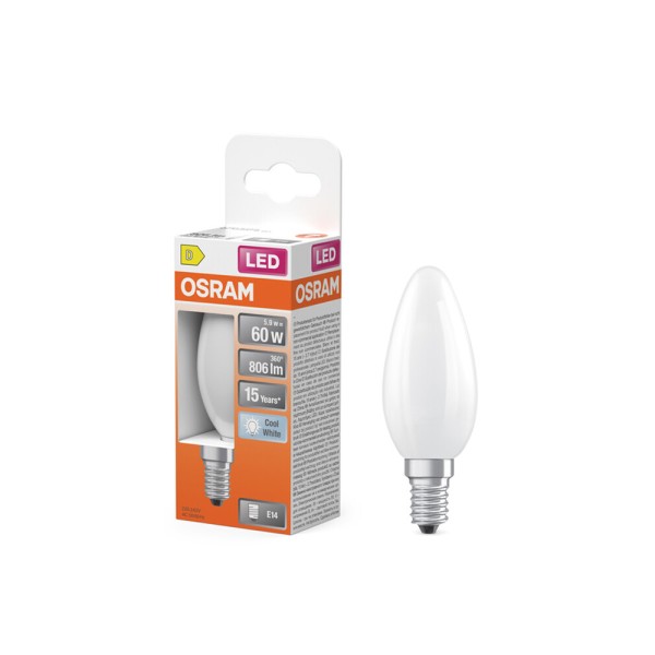 Світлодіодна лампочка Osram 4099854116339 LED Star Classic B60 E14 1x5.5W 4000K 806Lm IP20 - фото №2