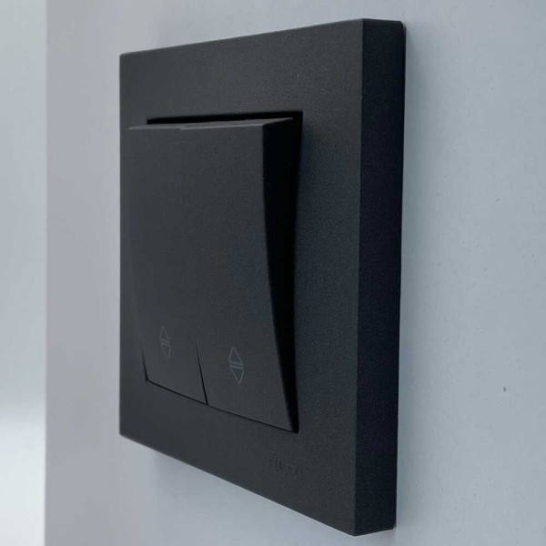 Выключатель EL-BI VEGA антрацит матовый 2-кл проходной ( 510-016700-211 ) - фото №1