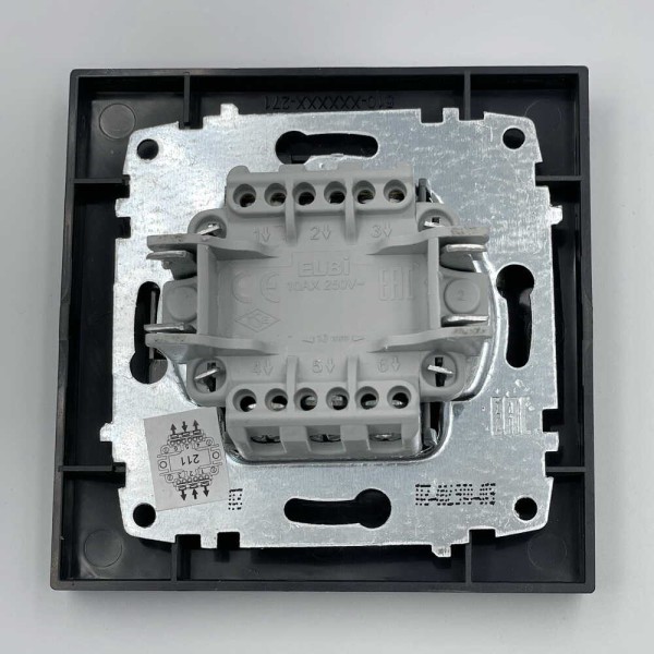 Выключатель EL-BI VEGA антрацит матовый 2-кл проходной ( 510-016700-211 ) - фото №2