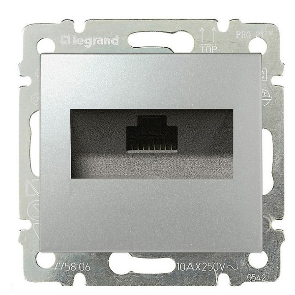 Механизм розетки компьютерной RJ-45 UTP Cat.6 Valena алюминий