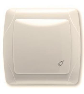 Розетка кришкою та захисними шторками одномісна кремова VIKO Carmen